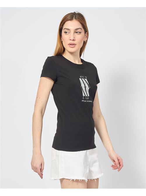 T-shirt donna AX con doppio logo rovesciato ARMANI EXCHANGE | XW000511-AF11929UC001